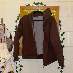 brandy melville brown zip up
